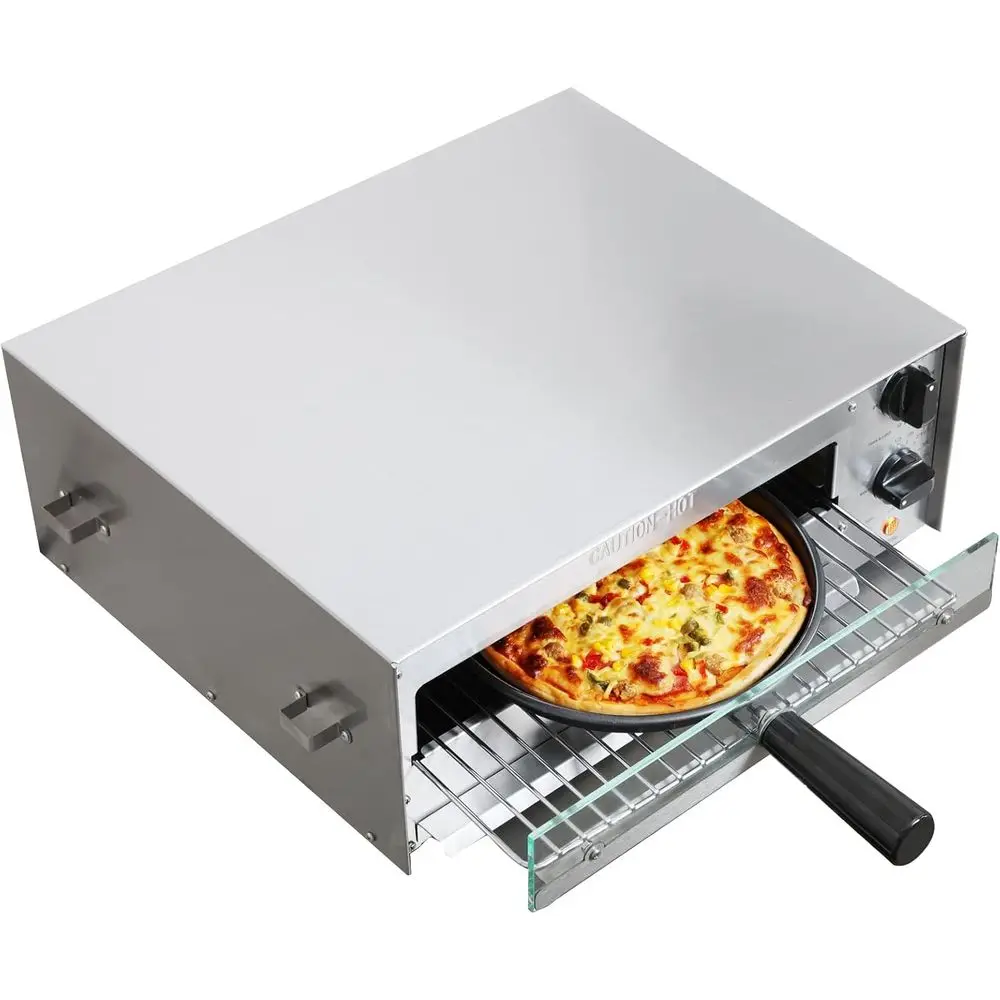 

Countertop Electric rozen Pizza Oven or Indowith 30-minitue Timer,Glass Door and Interior Light,Commercial Pizza Maker or Restau