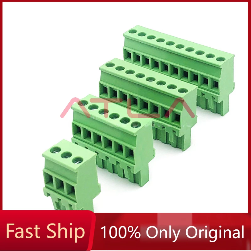 

10PCS 2EDG 5.08mm Solderless Plug-in Terminal Blocks Side Outlet Vertical Plug 2/3/4/5/6/7/8/9/10/12P Screw Connector