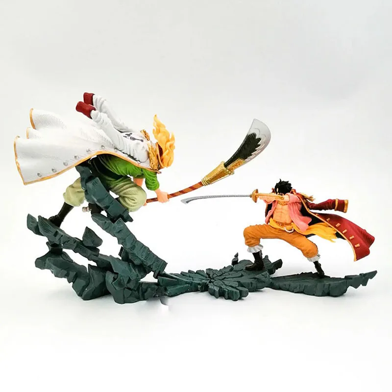 

Anime One Piece Battle Figure Gol D Roger VS Edward Newgate White Beard Action Model Scene Collection Figuras Toys Statue Gift