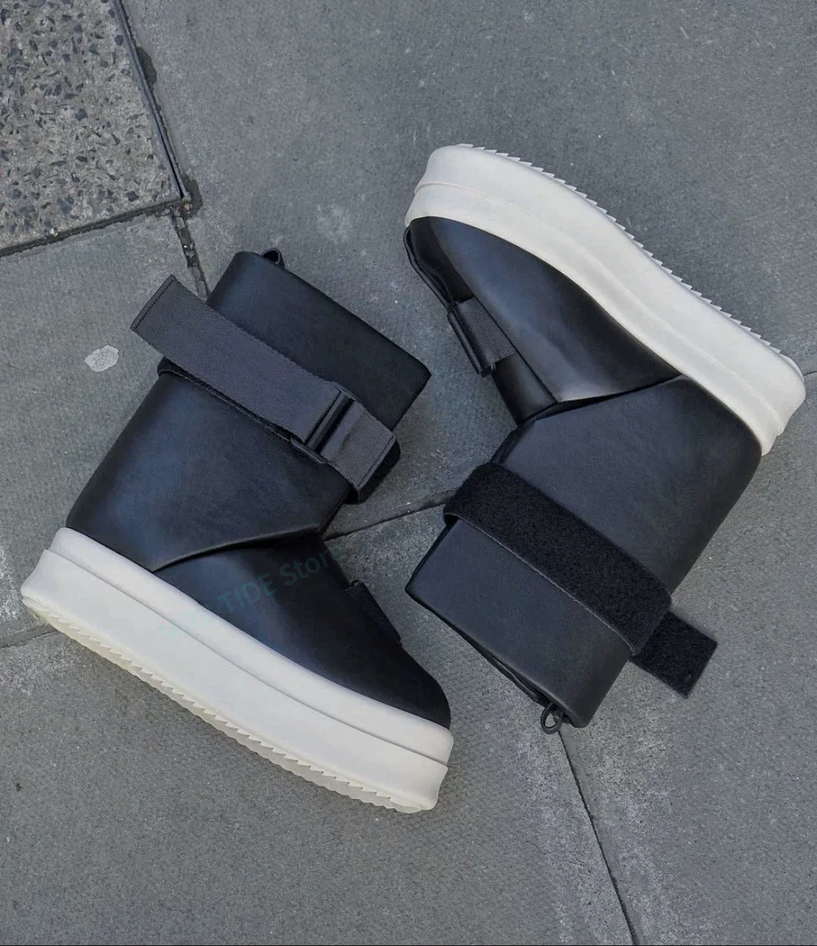 Brand Men Boots Genuine Leather Sheepskin Platform Increasing Warm Snow Women Shoes Owen Vintage Luxury Designer Sneakers
