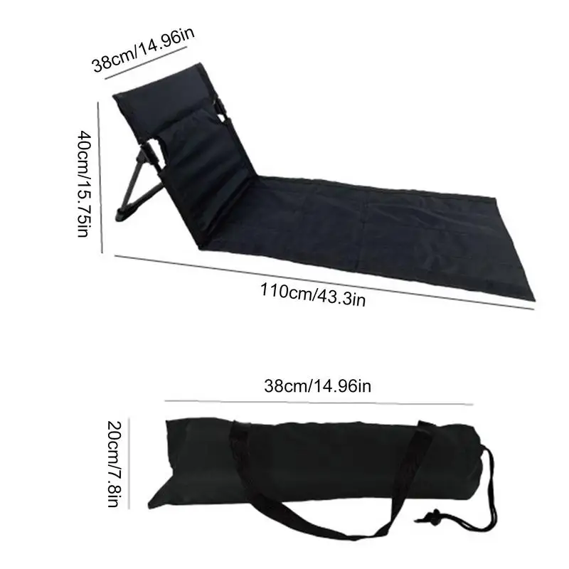 Adjustable Beaching Recliner Lounger Beach Lounger Mat Beach Lounge Chair Mat Reclining Beach Chair Folding