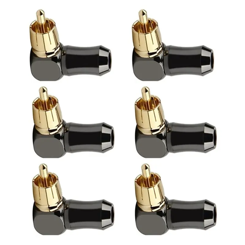 B76B 60Pcs 90 Degree Right Angle RCA Connector Audio Plug Male Speaker Terminal for Soldering Video Cable