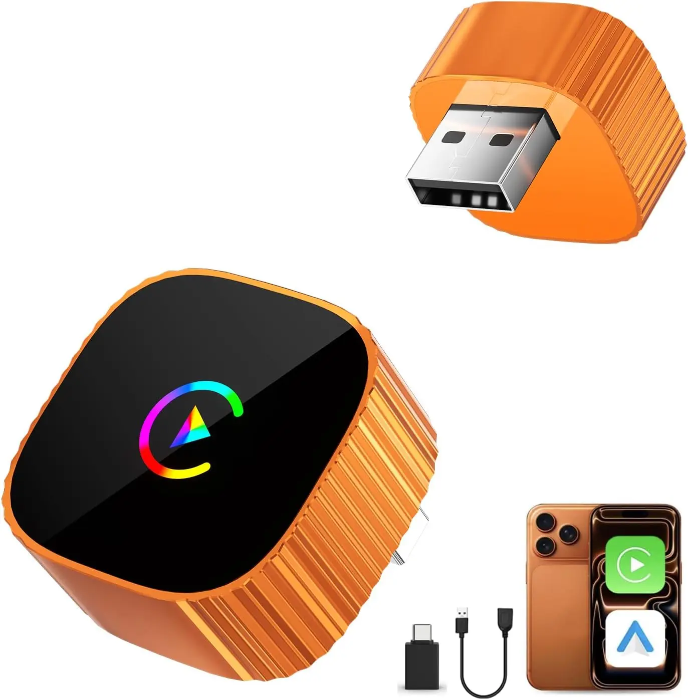 2026 Upgrade 2-in-1 Wireless CarPlay For IPhone & Android Auto, Converts Wired To Wireless CarPlay, Faster & Stable Connection,