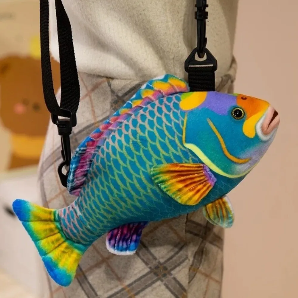 Creative Cute Simulated Fish Koi Carp Design 30CM Size Crossbody Bag Material Crossbody Strap Shoulder Bag Gift Giving