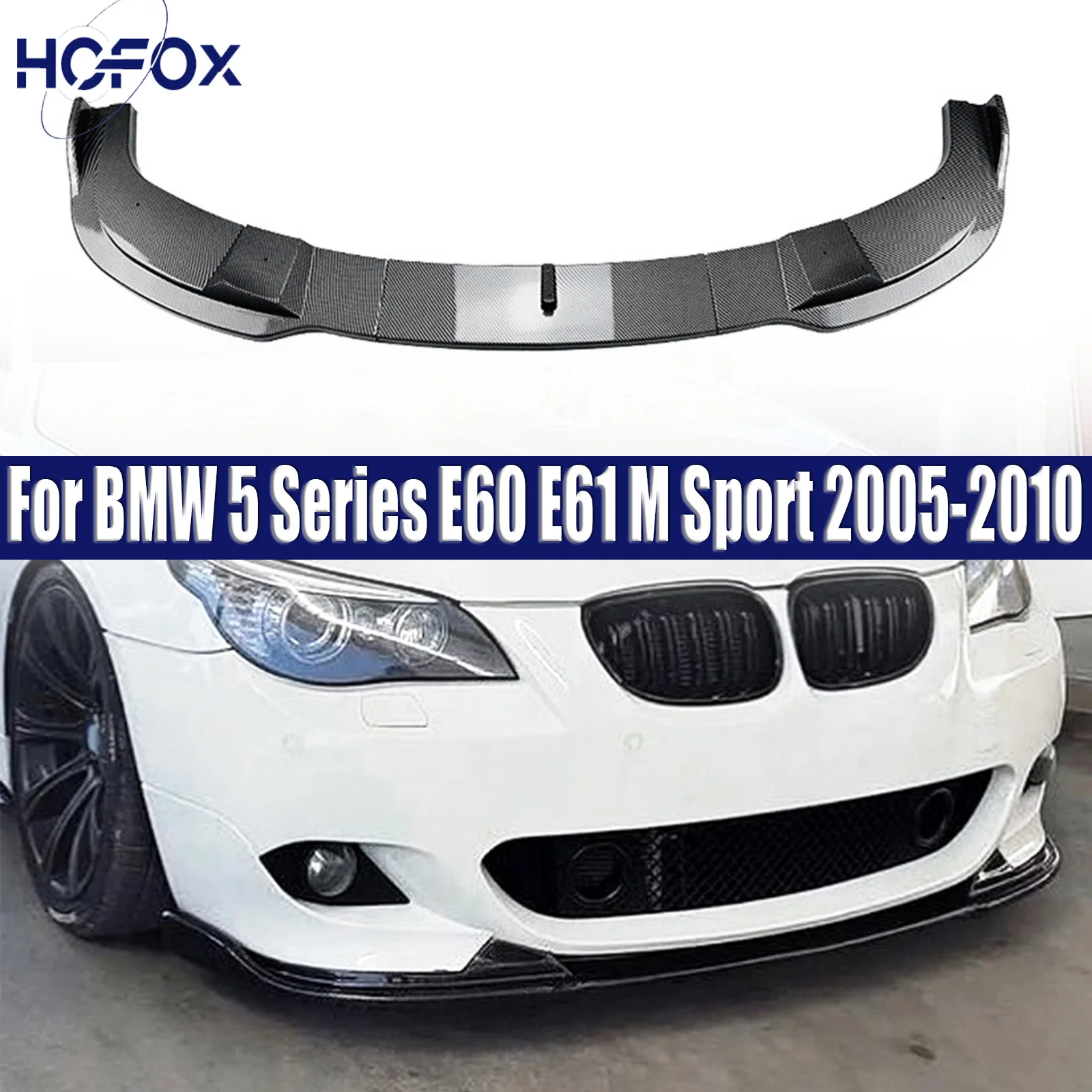 

For BMW 5 Series E60 E61 M Sport 2005-2010 Car front bumper lip chin front bumper lip spoiler splitter bodykit