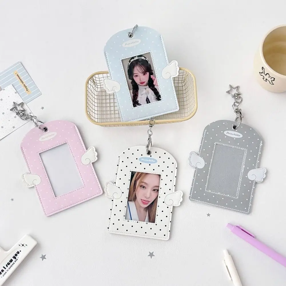 Cute 3-inch Photocard Holder Angel Wings Display Photocard Case Multifunctional Photo Storage Card Case