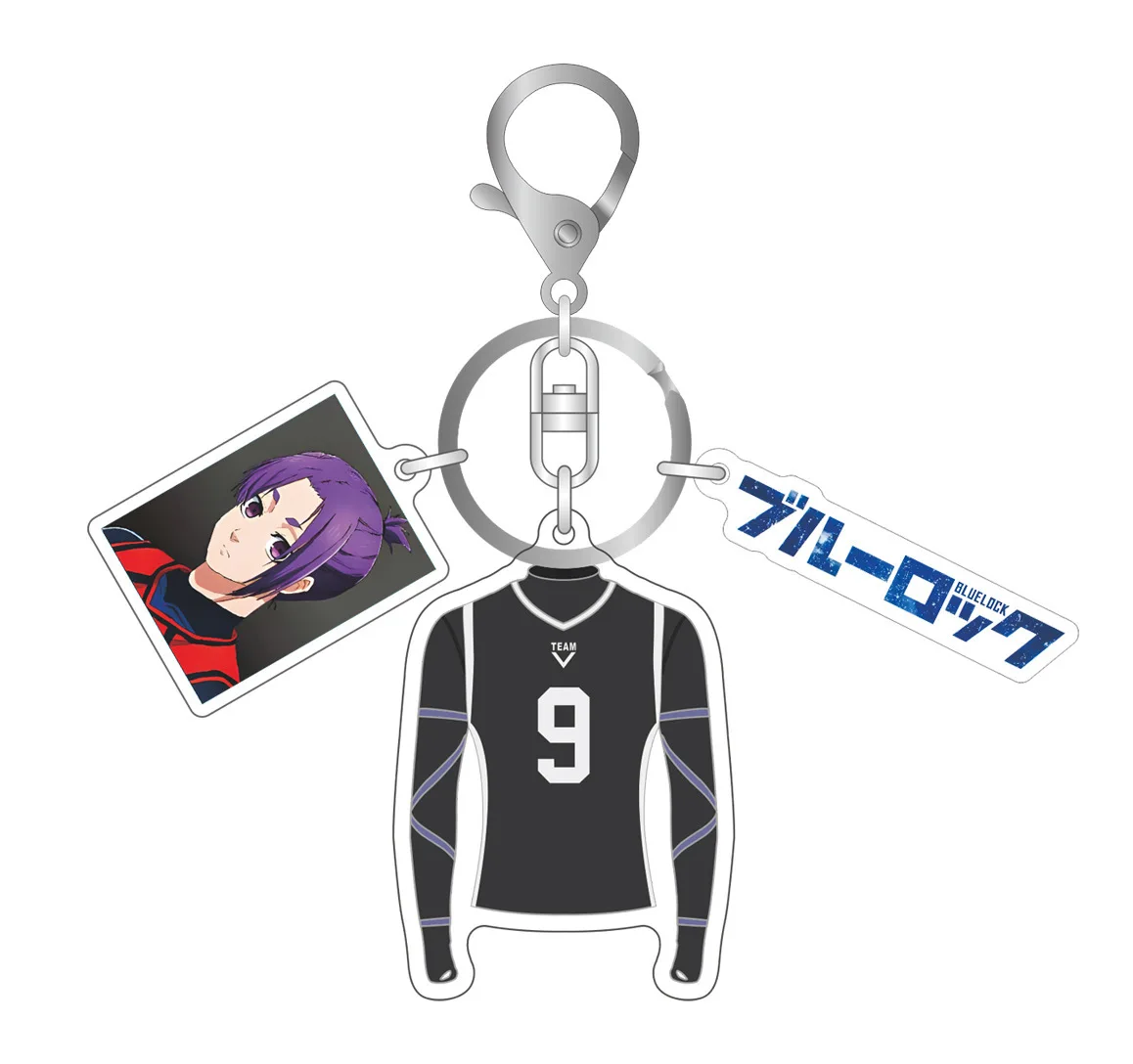 6CM BLUE LOCK Anime Figure Cosplay Jersey Style Acrylic Keychains New Creative Series Figure Bag Pendant Keyrings Toys Fans Gift