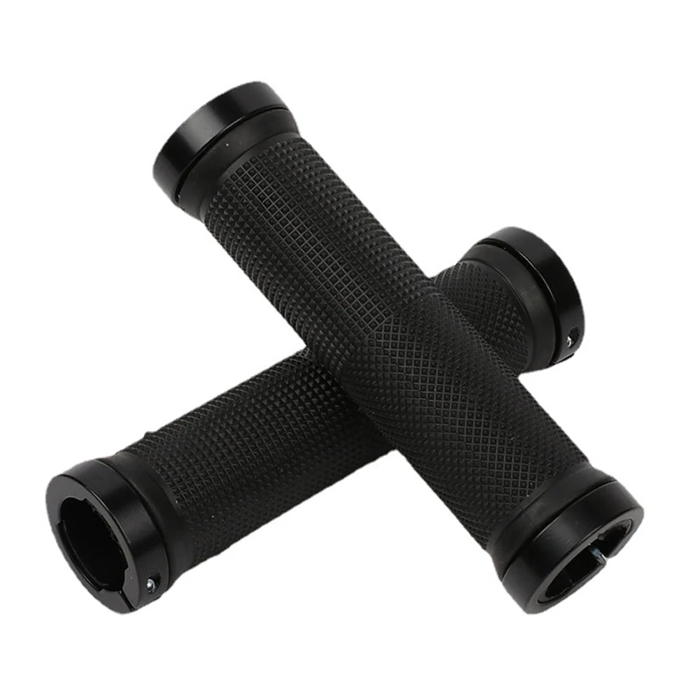 1 Pair Bicycle Grips MTB Bike Handbar Grips Aluminum Ring Locking Grip Non-Slip Shock Absorption Cycling Gear Accessories