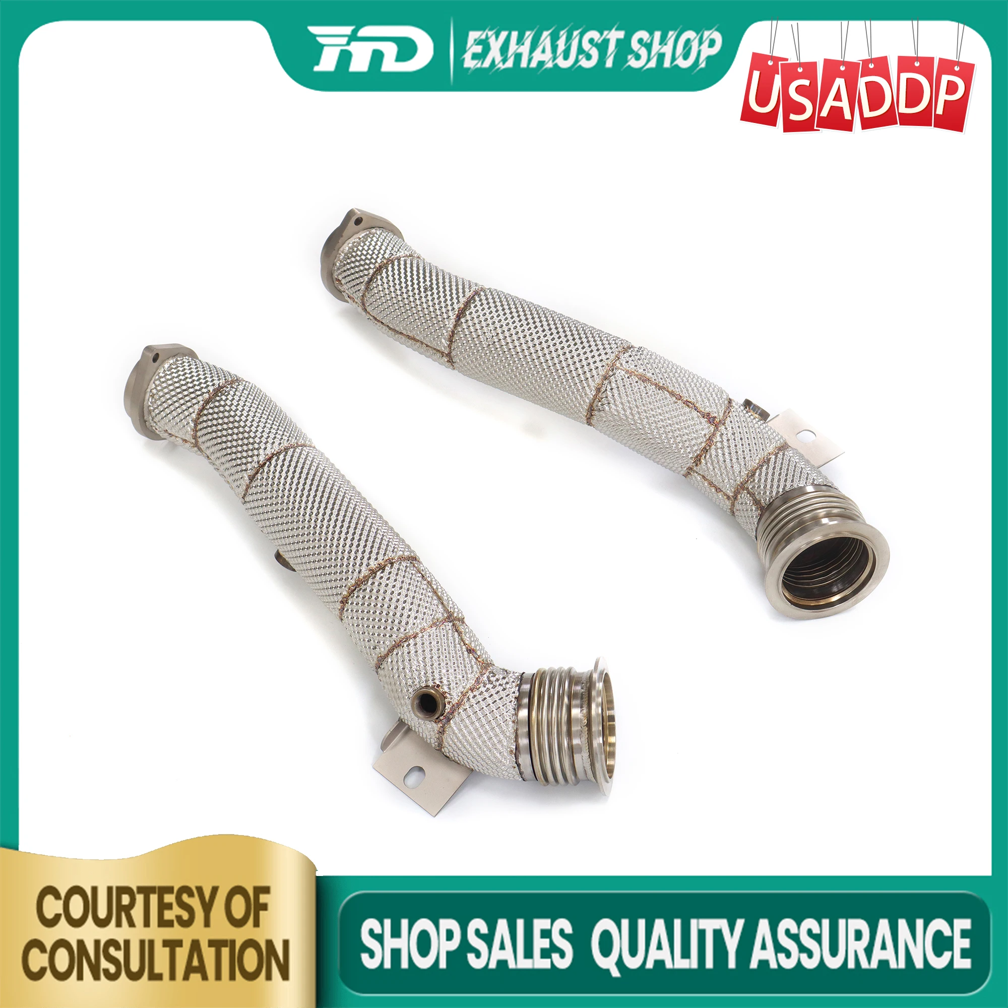 

HMD Downpipe for BMW 760i F02 6.0T Stainless pipe with Heat shield Protected High performance Exhaust system