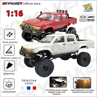 WPL C64-1 RC Car 1:16 Hailax 2.4G 4WD Remote Control Pick-up Truck Controllable LED Light Electric Toy Off-Road Vehicle Mode