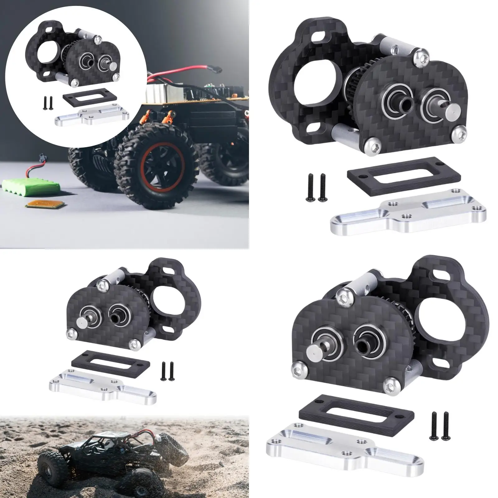

High-performance Gearbox Adapter Made of Carbon Fiber for 1/10 Truck Crawlers (DIY Modification)