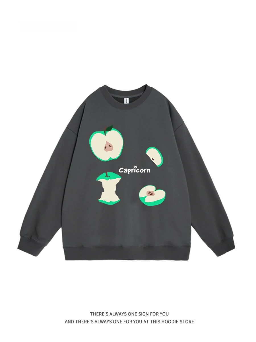 Capricorn American Style round Neck Sweatshirt Women's Loose Fit Overhead Top Autumn New Fashion Student Couple Friendly