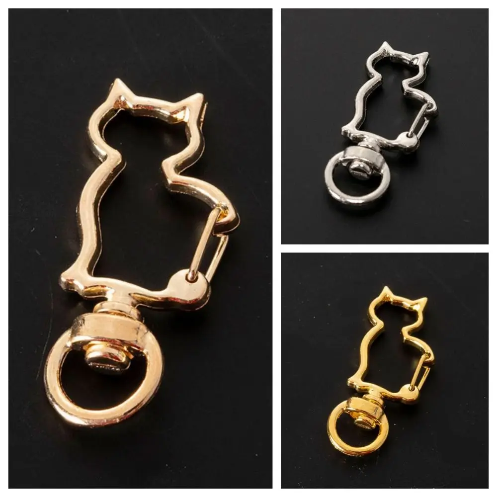 Alloy Cat Lobster Claw Clasp Ornament Keyring Making Cat Connecting Ring Metal Jump Rings Split Key Ring Connector DIY Jewelry