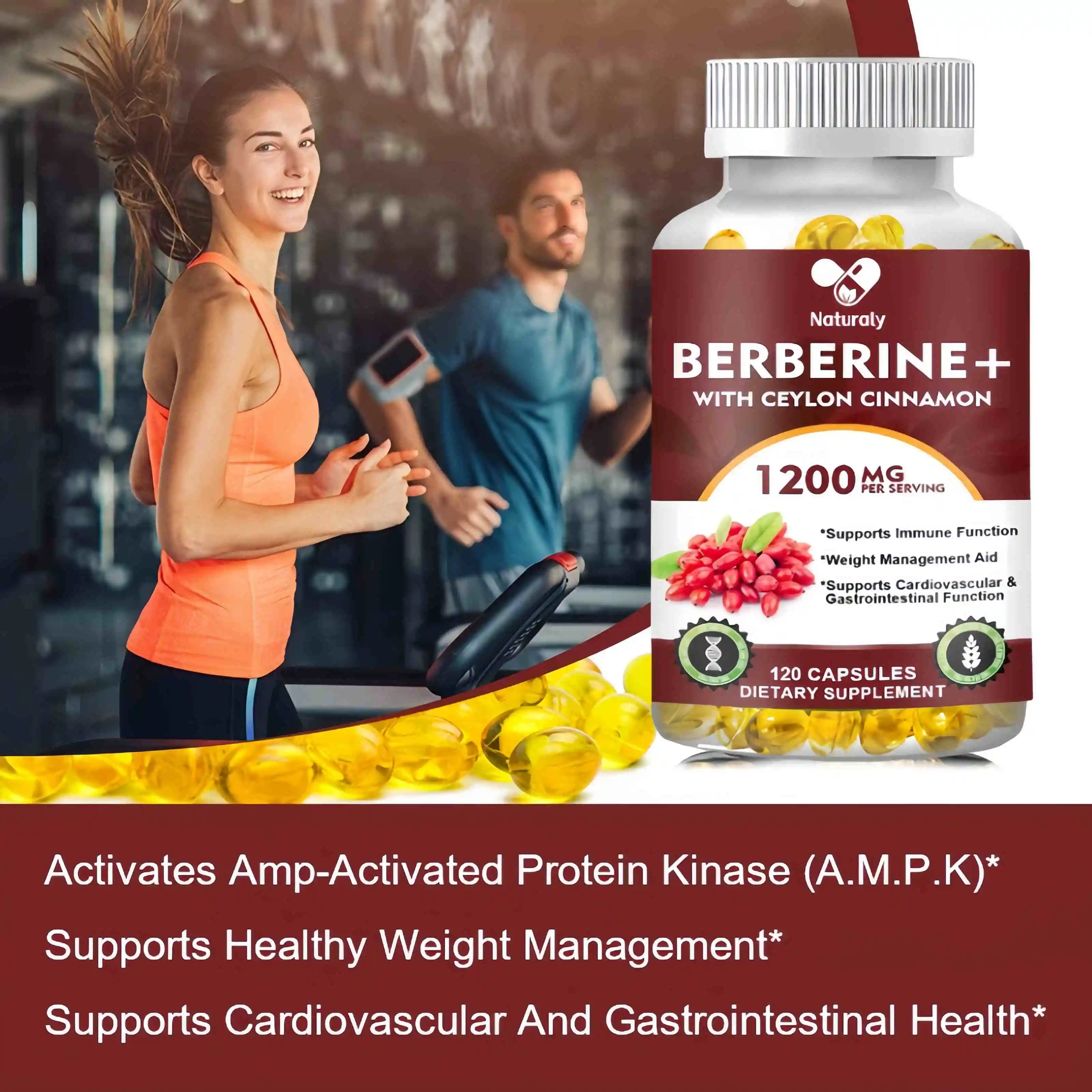 Berberine with Ceylon Cinnamon Capsule Antioxidant Supports Immune System, Cardiovascular & Gastrointestinal Function