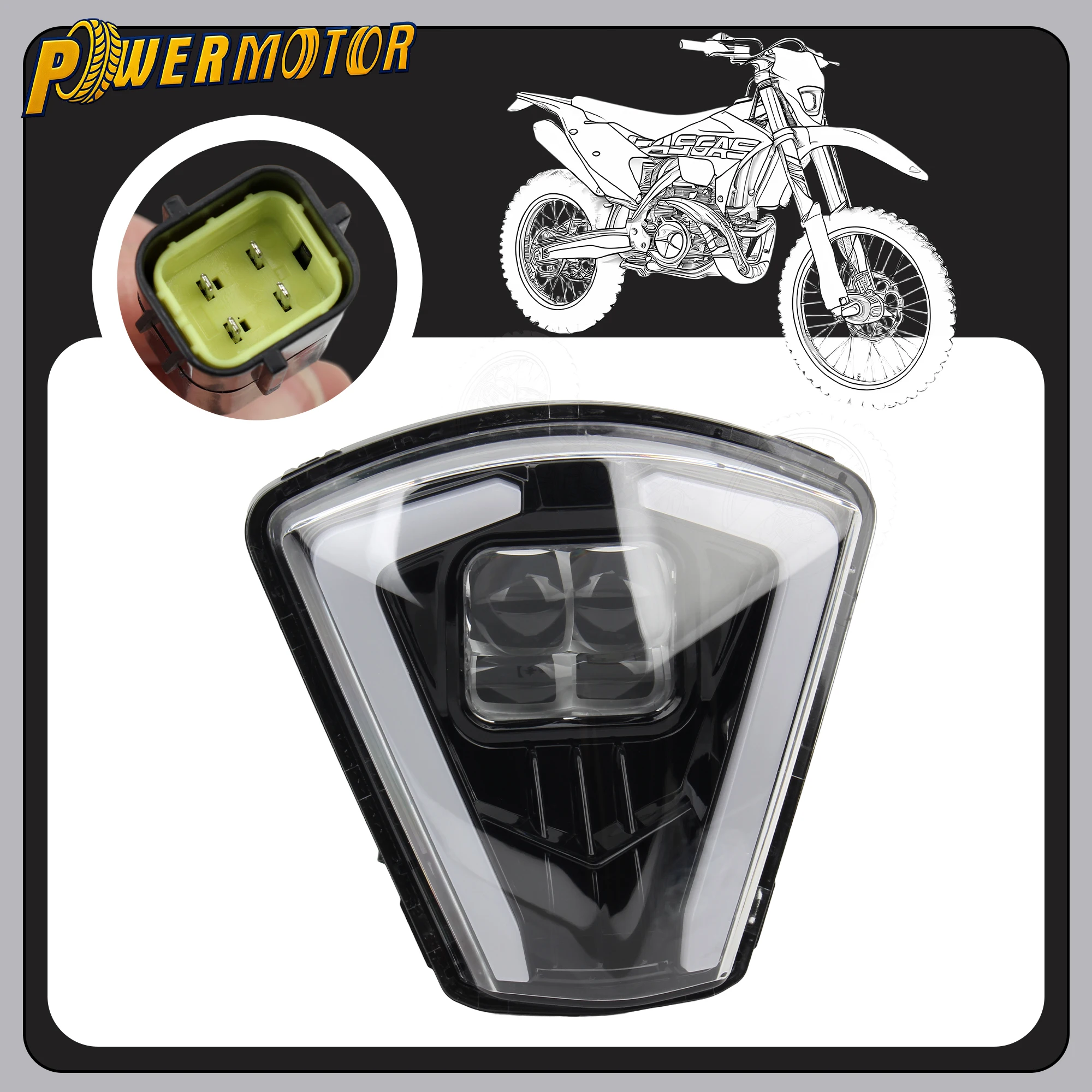 

Motorcycle LED Headlight For GasGas EX 250 300 ES 350 500 700 EC 125 200 250 300 400 450 515 2024 Motocross Head Light Modified