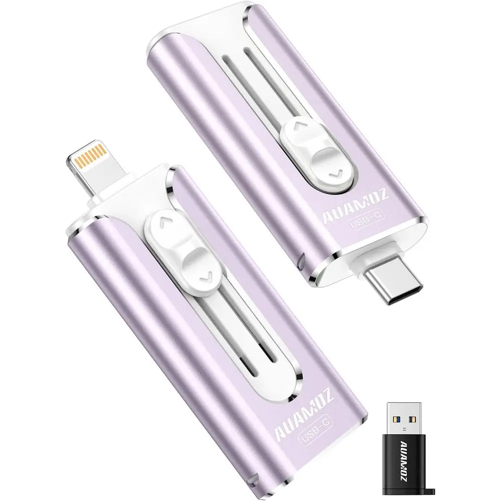 256GB Mini Dual Interface Flash Drive, Portable Memory Stick Compatible with Apple Devices, iPad, Android, PC, Easy for Photo an
