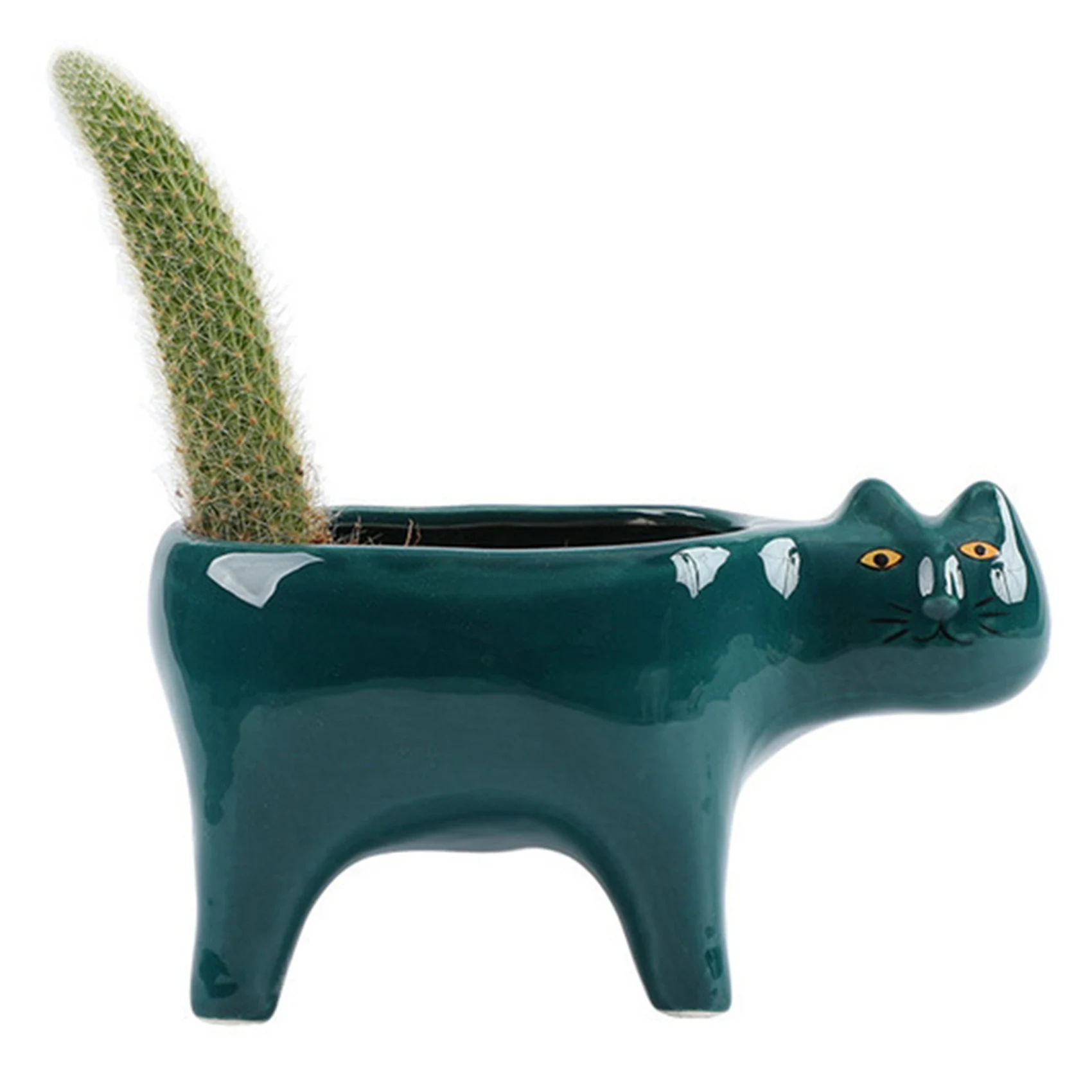 

Cute Ceramic Garden Flower Pot Animal Image Cactus Plant Planter Succulent Plant Container Tabletop Decoration Green