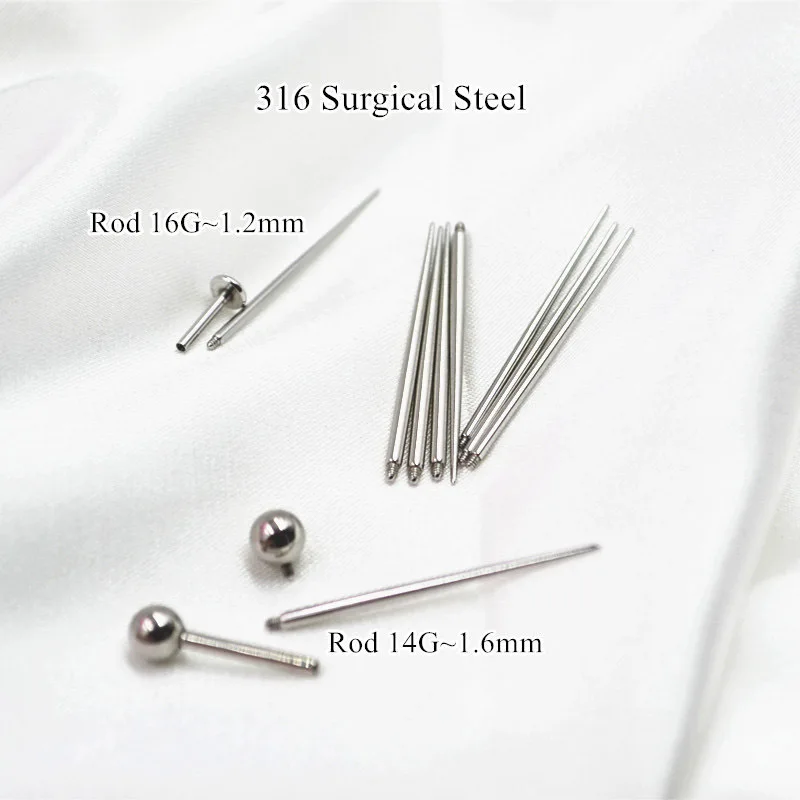 Eyebrow Nail Piercing Auxiliary Guide Pin Rods of Navel Piercings Guide Pin for Inserting Needle Earrings Lip Rings Replacement