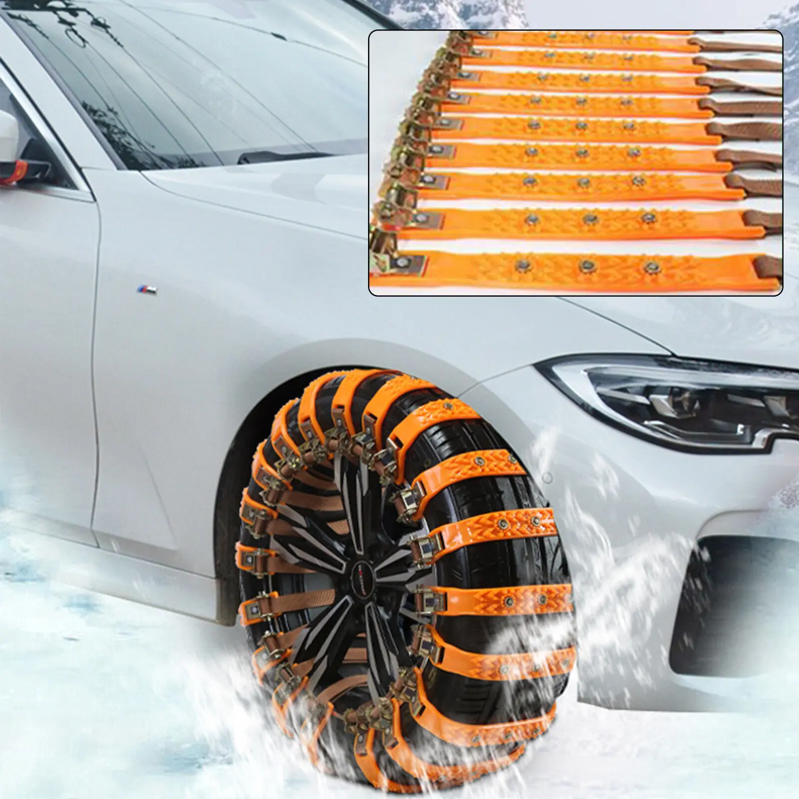 Winter Snow Anti-Skid Tyre Chains Car Tire Nonskid Chain Tyre Car Chains Snow Chains For Cars Most Car Wheel Outdoor Emergency