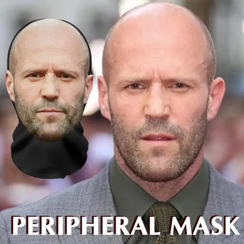 Jason Statham 3D Printed Mask Elastic Mesh Cosplay Headwear Hip Hop Full Face Mask For Men Women Balaclava Hood Hat Headgear