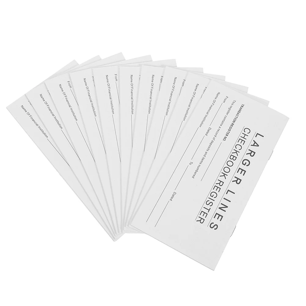 Registro de cheques en blanco, herramienta de presupuesto Personal, gestión financiera portátil, seguimiento de gastos, libro de registro de moneda, 10 Uds.