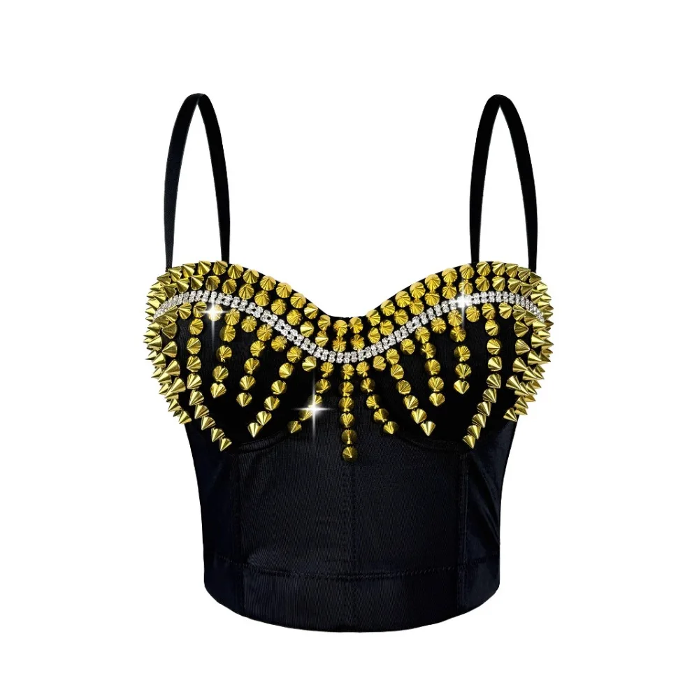 Fashion Clothes Party Dance Wear Performance Costume Streetwear Sequin Sexy Tank Top Women Clothing Y2k Tops Camis Tees