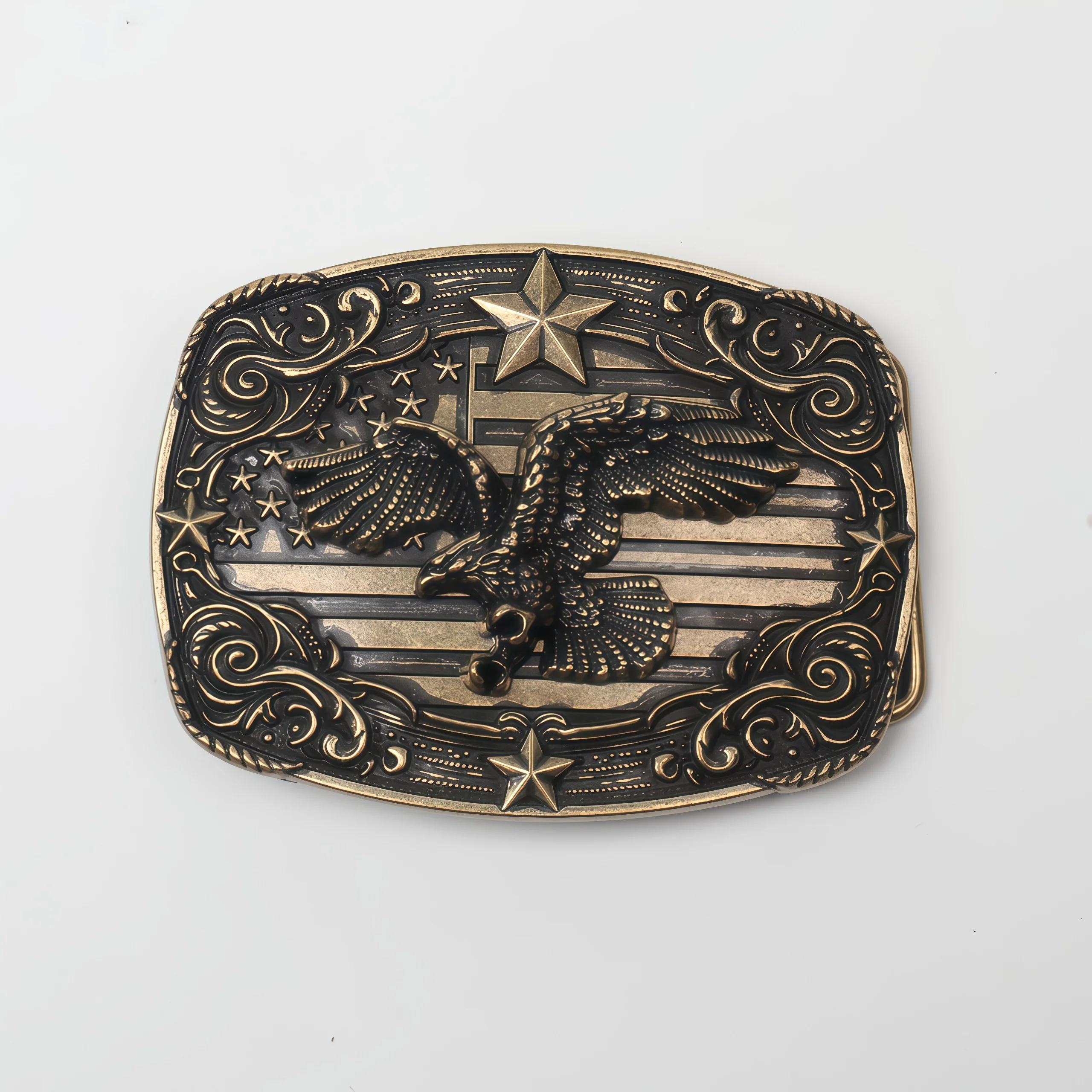A Belt Buckle Head - A Western Cowboy-Style Belt Buckle Head - A Metal Buckle Head