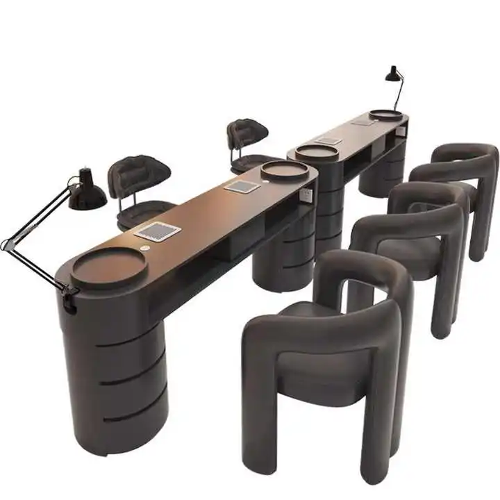 

Modern Nice Nails Bar Station Salon Furniture Wood Nail Tables Nail Desk Manicure Table With Chair