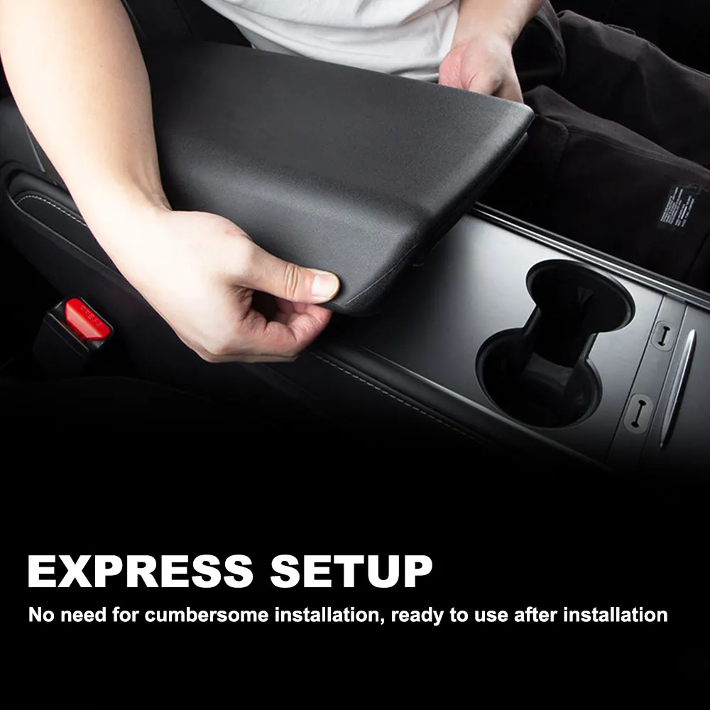 For Tesla Model 3 Y Car Armrest Box TPE Soft Car Armrest Cushion Center Console White Arm Rest Cover Interior Car Accessories