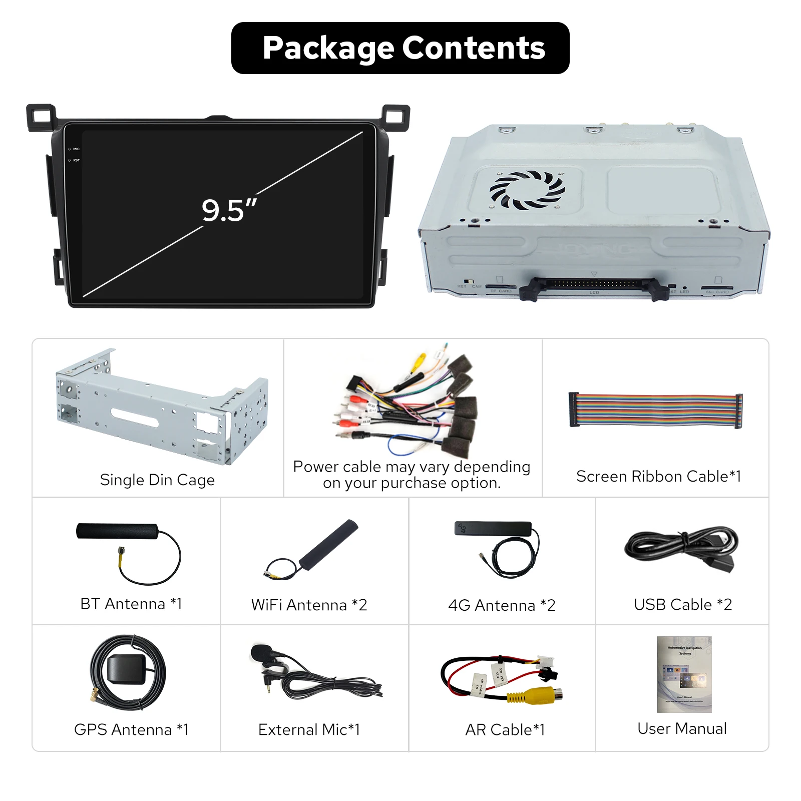 راديو ستيريو للسيارة 9.5 بوصة من JOYING Pro لسيارة Toyota RAV4 2013-2018 2K QLED 2000*1200 12+256GB مزدوج بلوتوث USB Type-C مخصص UI