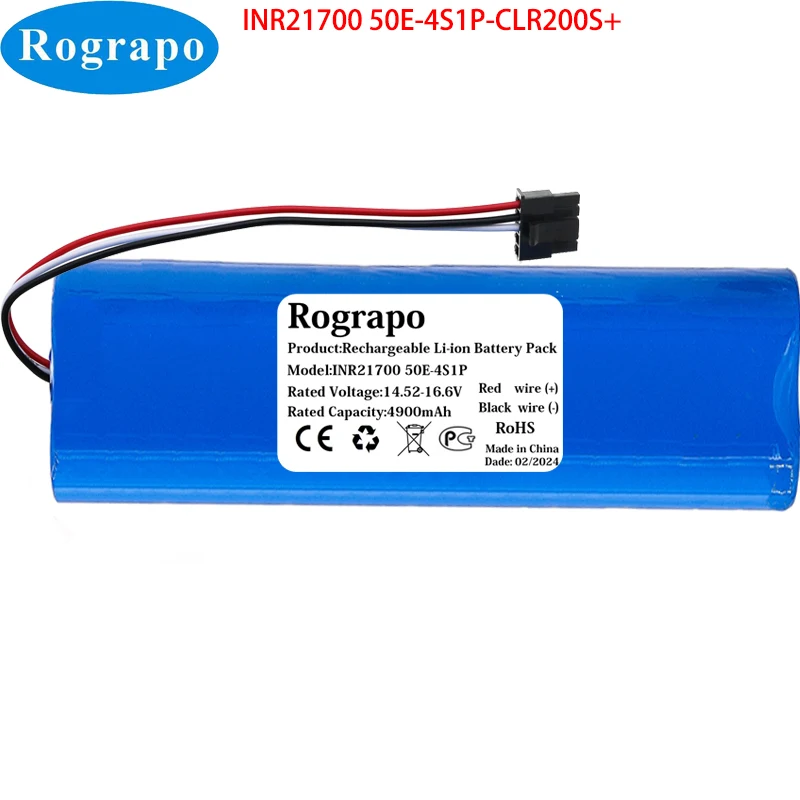 

New 4900mAh 4INR22/71 INR21700 50E-4S1P-CRL200S+ Robot Battery For Xiaomi Robot Vacuum Mop Viomi V3