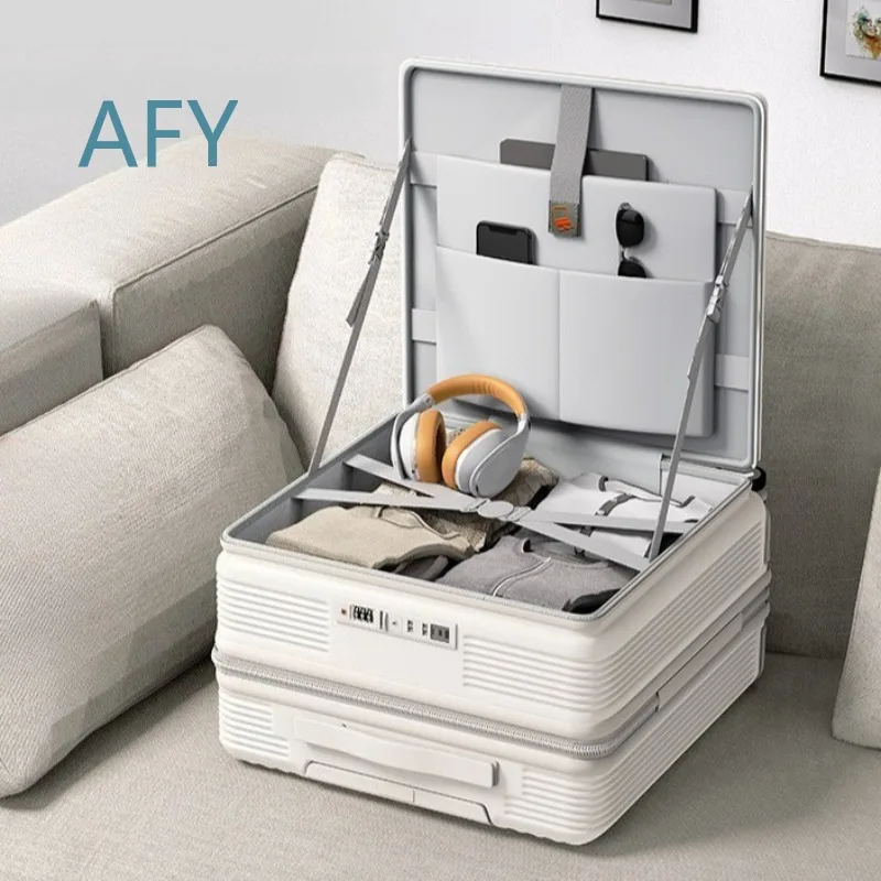 18 Inch Deep Storage Rolling Luggage for Travel Password Box Compartment Small Suitcase Business Boardable Luggage for