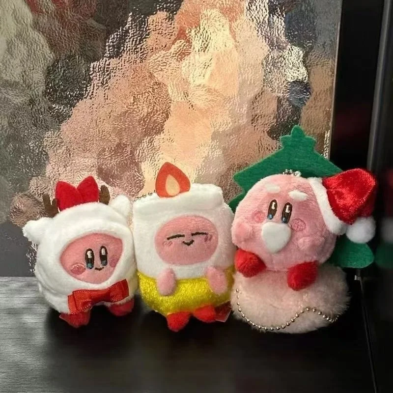 كيربي عيد الميلاد سلسلة أفخم الدمى قلادة سانتا الرنة Kawaii عيد الميلاد نجوم كيربي محشوة Peluche اللعب الديكور هدايا الاطفال