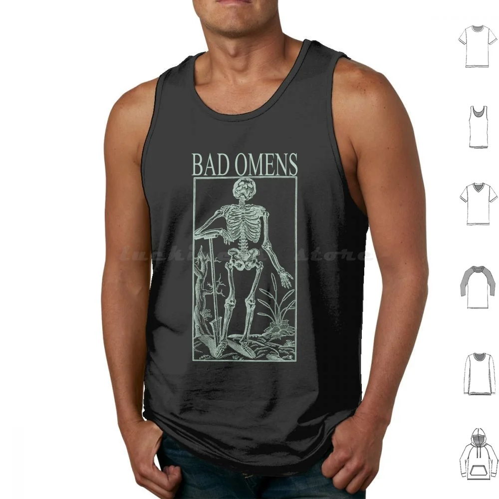 Bad Omens Fan Art Tank Tops Vest Sleeveless Tarot Emo Hardcore Music I Prevail Bad Omens Dayseeker Memphis May Fire Ice Nine
