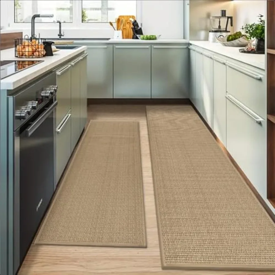 세탁 가능한 논슬립 주방 러그 및 매트 3종 세트 고무 백킹 흡수성 주방 매트 싱크대 앞바닥용 24x36인치+24x60인치
