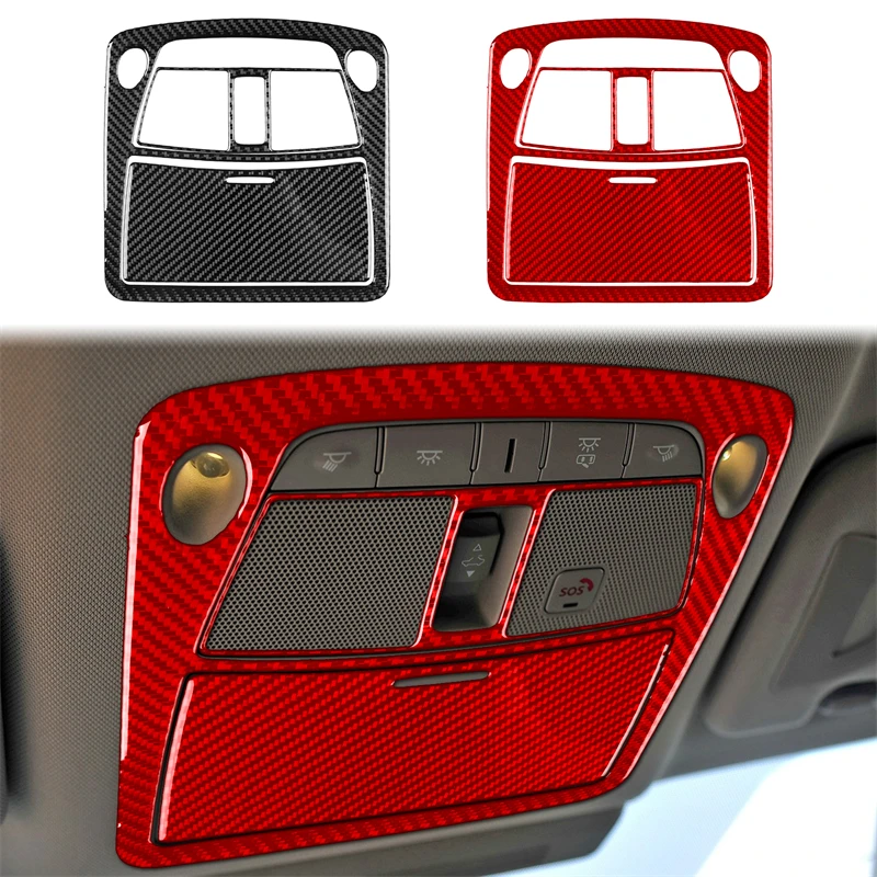 Inner Roof Reading Lifht Frame Car Accessories Interior Cover Trim Modification For INFINITI Q50 2014-2020 Carbon Fiber Sticke