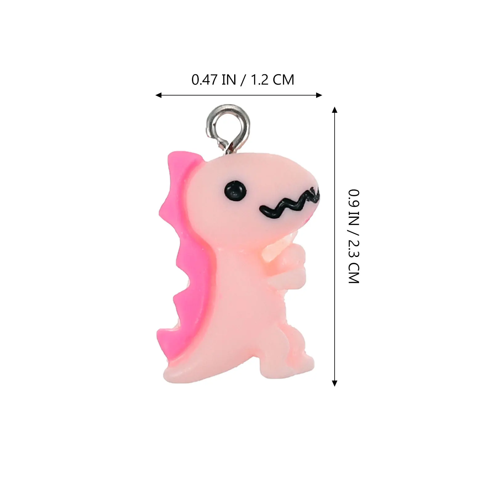 

50Pcs Colorful Dinosaur Pendants Resin Hanging Decor Delicate Dinosaur Statue for DIY Jewelry Making Findings Bag Ornament