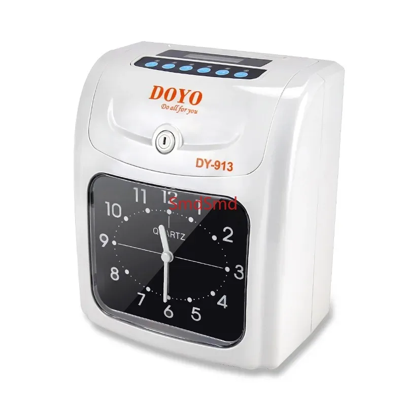 Electronic Punch Card Machine English Button Paper Jam Attendance Punch Clock Automatic Print Conversion with Built-in Battery