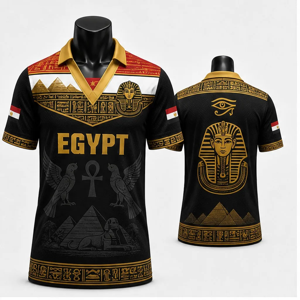 Mens Half Polo V Neck T Shirt Egypt Pharaoh Pyramid Ankh Hieroglyph Graphic Short Sleeve Casual Athletic Jersey Top Daily Outfit