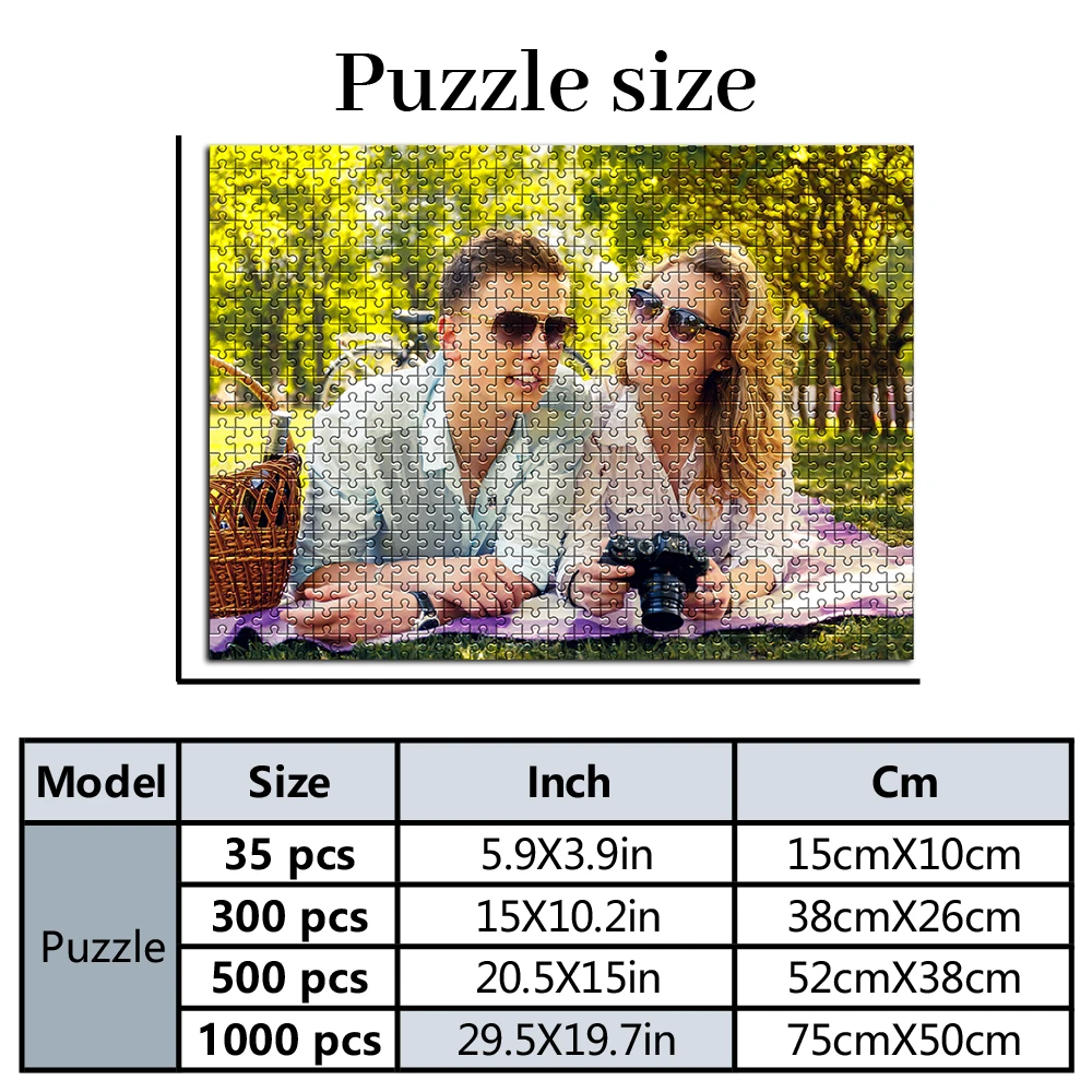 35/300/500/1000pcs Personalized Custom Photo Puzzle couple photos Wooden/cardboard for Adults DIY Toys Decoration