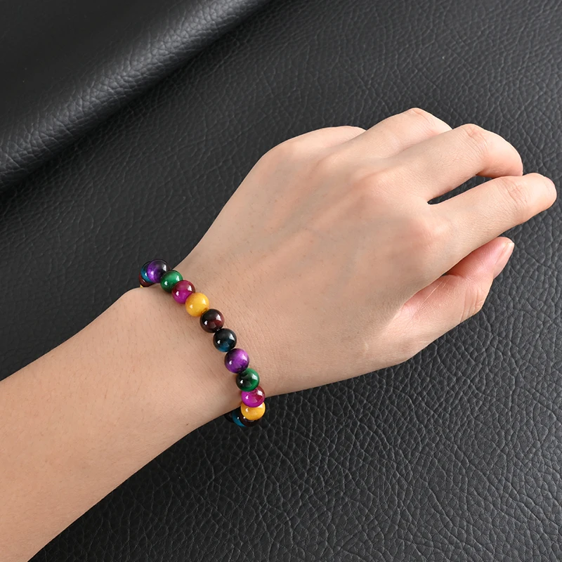 Tiger Eye Money Wealth Abundance Bracelet for Women Men Natural Luck Stretch Beaded Bracelet Meditation Spiritual Jewelry Gift