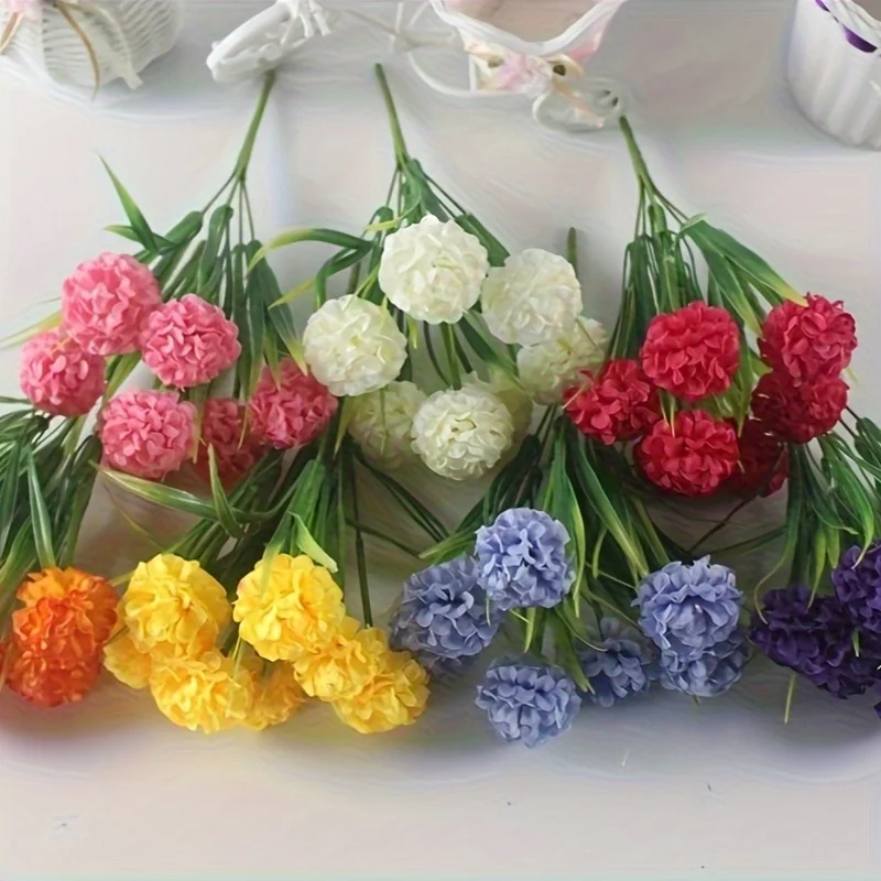 Künstlicher Hortensienstrauß – künstliche Blumencluster aus Kunststoff für Zuhause, Hochzeit und Verlobungsdekoration – Detail 4