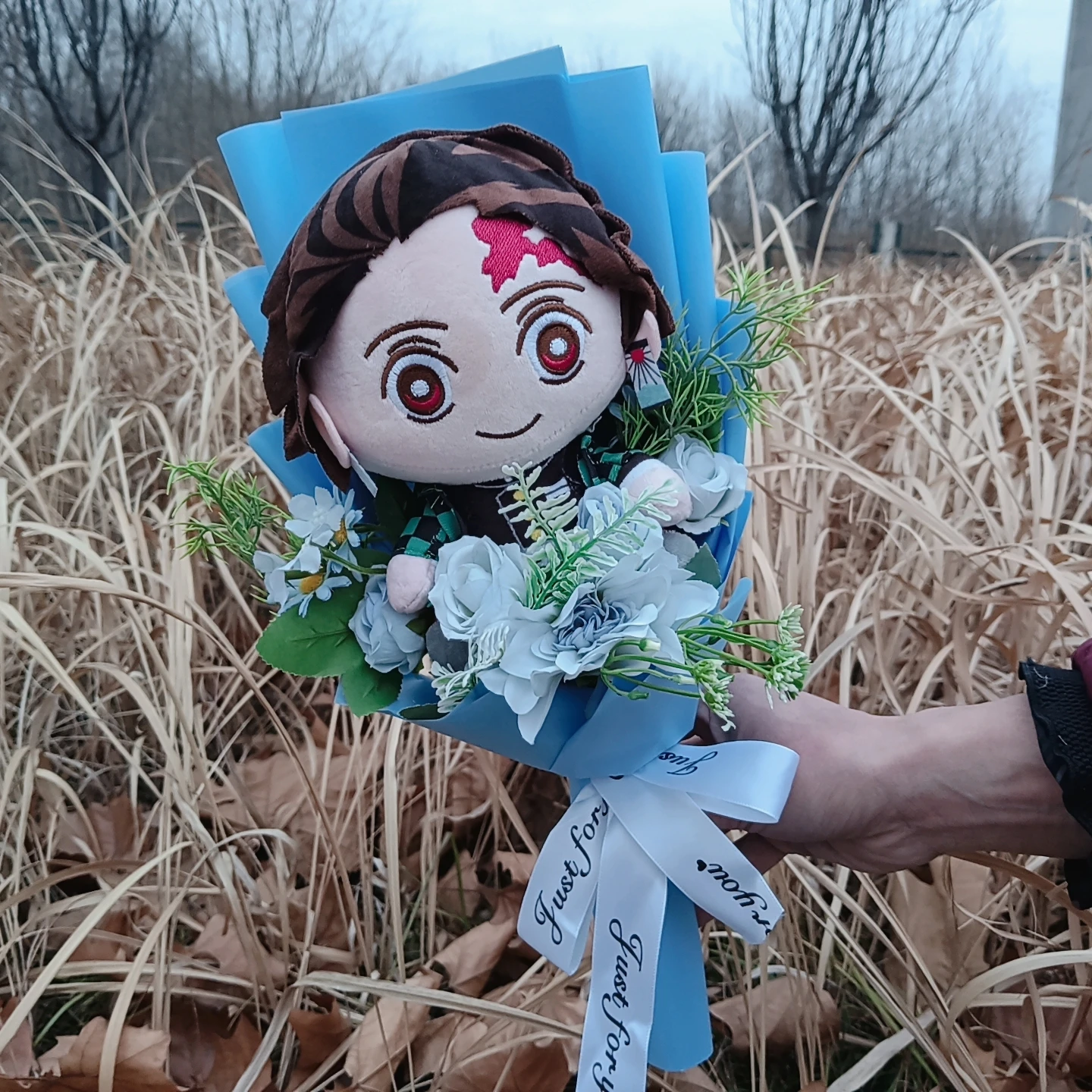 Hot Japan Demon Slayer Plush Bouquet Lovely Anime Kimetsu NoYaiba Kamado Tanjirou Nezuko Plush Toys Graduation Birthday Gifts