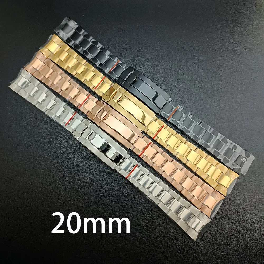 

20mm Width High Quality Luxury Brand Full Solid Stainless Steel Daily Strap Men's watches Accessories Tool Watch Bands