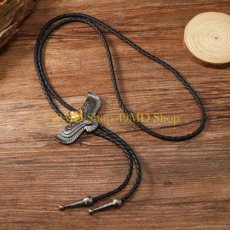 49MD 1pc/2pcs Bolo Tie Gothic Shirt Chain Lucky Knot Collar Long Neckties Pendant