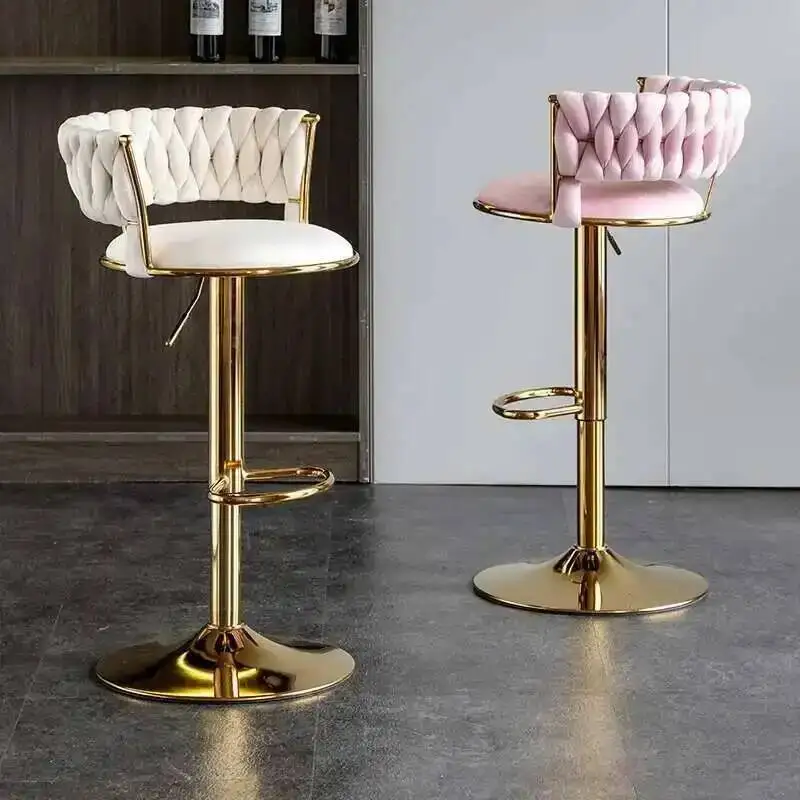 

Bar Adjustable Height Gold Swivel Modern Chairs Luxury Bedrooms Bar Stools Ergonomic Backrest Restaurante Muebles Home Furniture