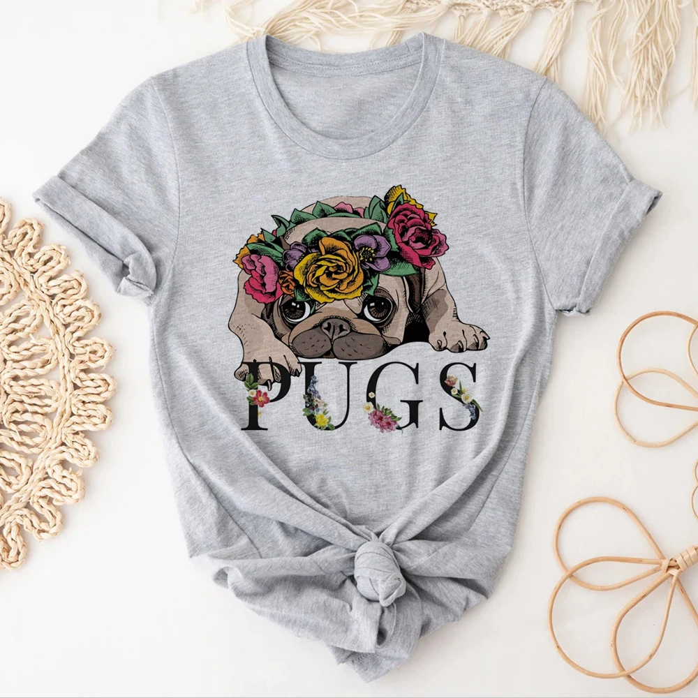 

Pug tshirt women summer streetwear manga tshirt female comic clothes