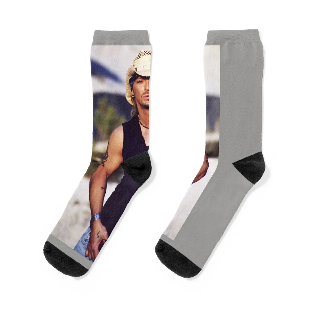 

Bret Michaels On Memories Poster Art Design Socks New year's heated Rugby Non-slip Socks Ladies Men's