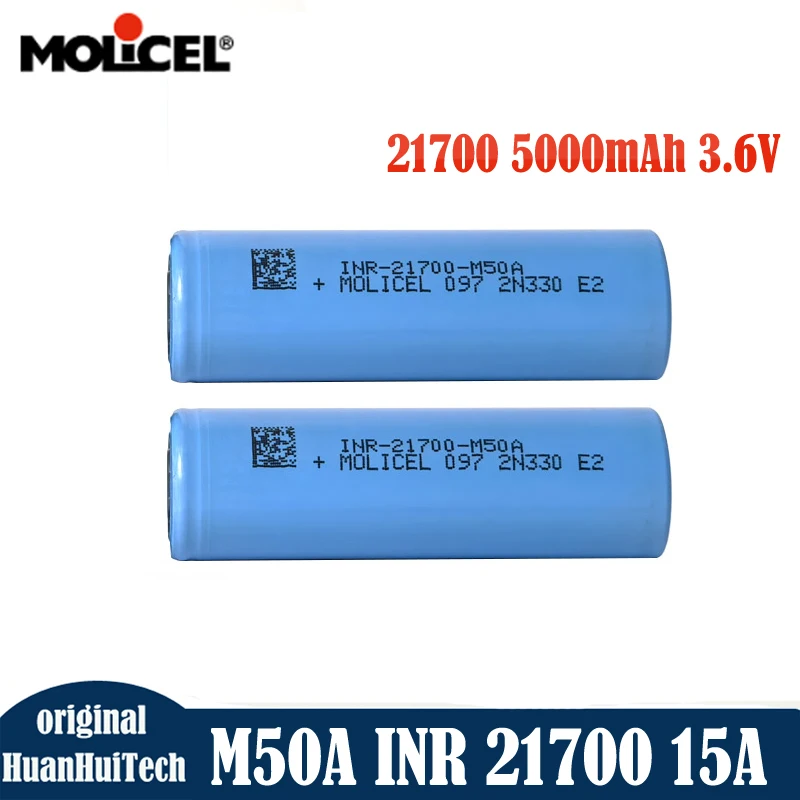 الأصلي Molicel INR21700 M50A 5000mAh ماكس 15A 3.6 فولت بطارية عالية السعة قابلة للشحن خلية ليثيوم أيون للدراجات البخارية الكهربائية