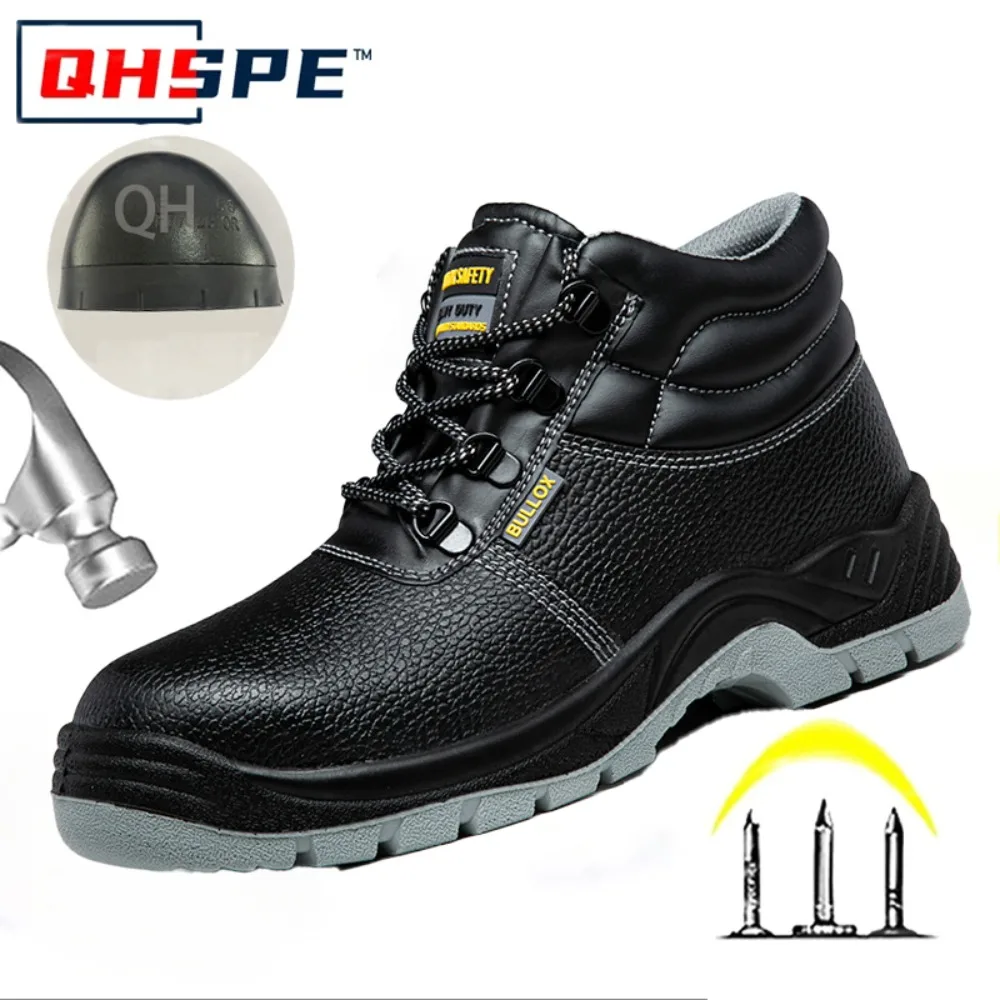 男性用労働保護靴-耐衝撃性-耐穿刺性-防臭性-厚い耐摩耗性-建設現場安全靴-作業靴